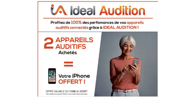 Ideal Audition défend et poursuit sa promotion « 2 appareils auditifs achetés = 1 iPhone offert »