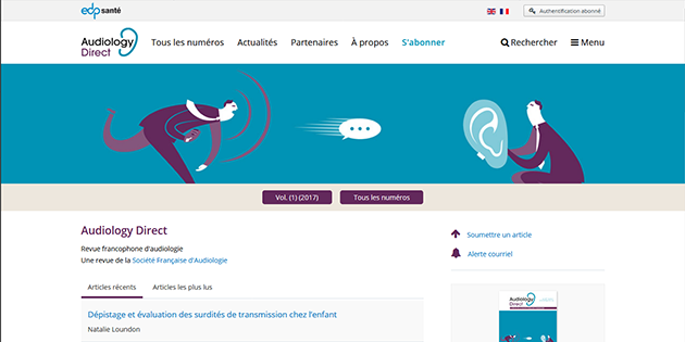 Lancement de la première revue francophone d’audiologie, Audiology Direct
