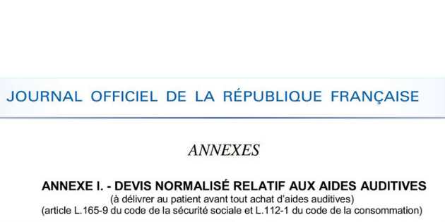 Le modèle de devis normalisé pour les audioprothèses a été publié au Journal Officiel