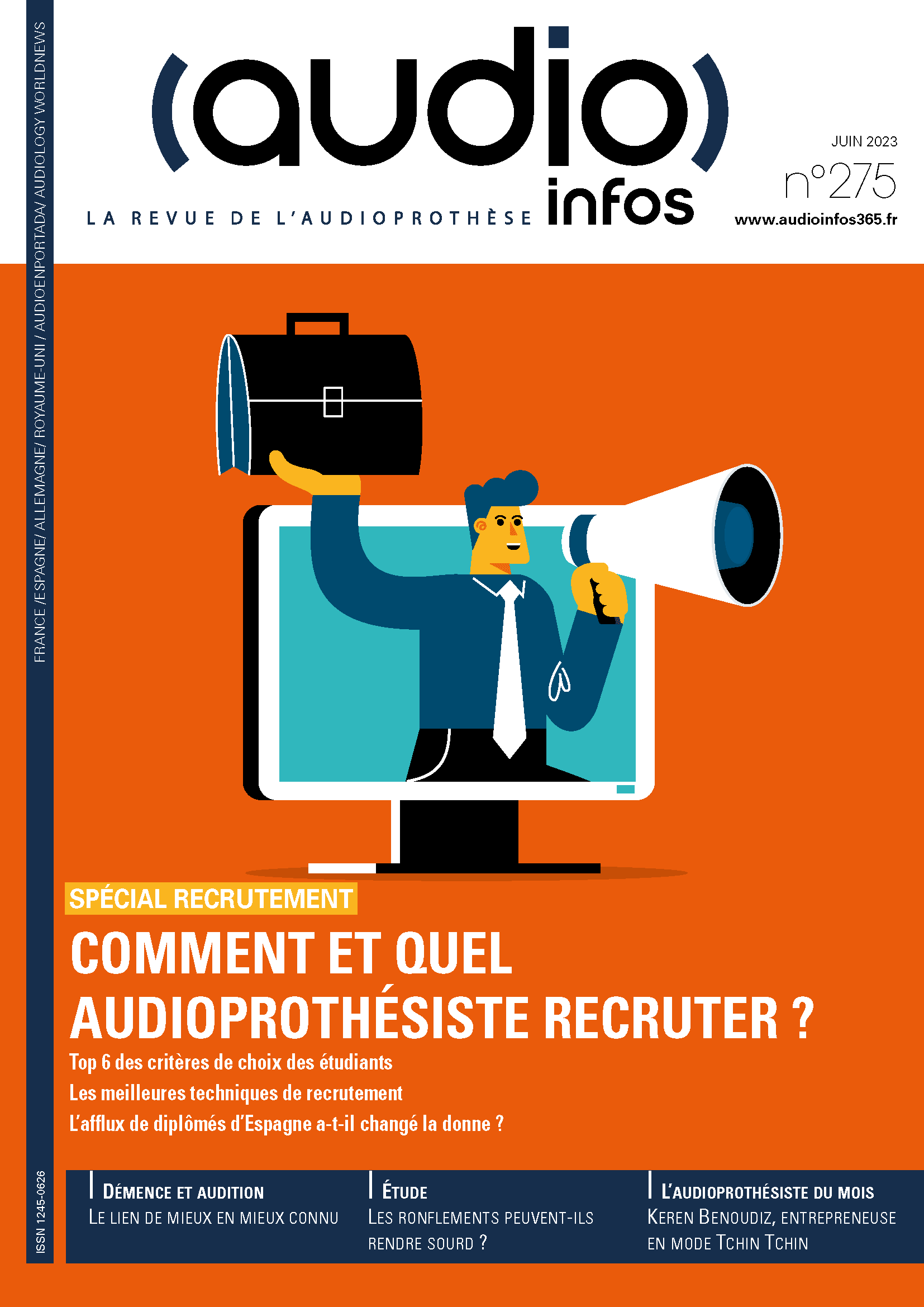 Couverture du magazine Audio infos France n°275 de juin 2023