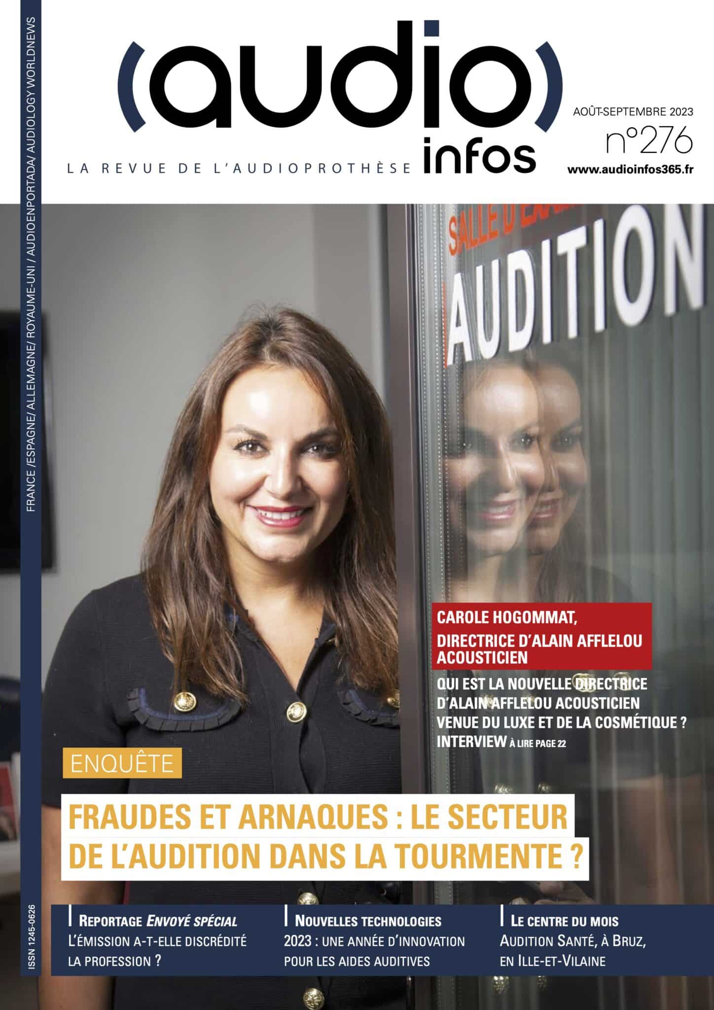 Couverture du magazine Audio infos France n°276 de août-septembre 2023