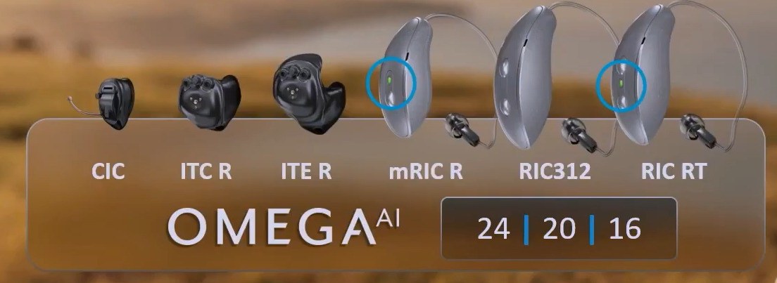 La gamme Omega AI de Starkey est composée de trois intra-auriculaires, dont deux rechargeables, ainsi que de trois RIC, dont deux rechargeables.